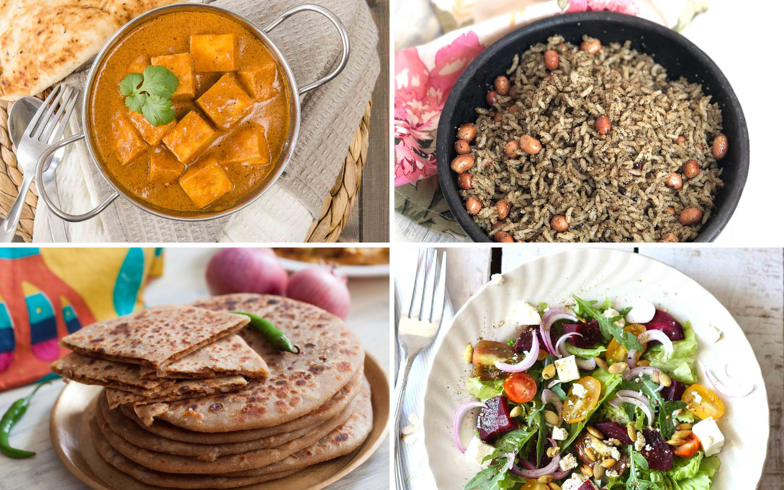 Weekly Meal Plan - Shahi Paneer, Beetroot Salad, Milagu Jeera Sadam, and More