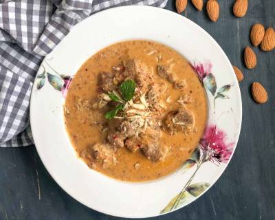 Badam Nu Gosht Recipe - Parsi Style Mutton In Almond Gravy 