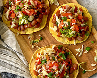 Black Bean & Guacamole Tostada - Open Faced Tacos Recipe