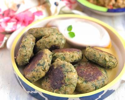 Spinach & Garlic Potato Patties Recipe 