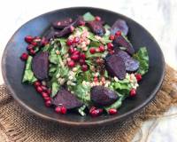 Roasted Beet Salad Recipe With Pearl Barley & Spinach