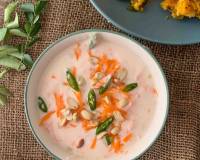 Crunchy Carrot Peanut Raita Recipe - Gajar Moongphali Raita