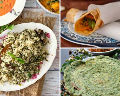 Kids Lunch Box Menu Plan-Sprouts Coriander Dosa, Penne Pasta, Sarson Saag Pulao & More