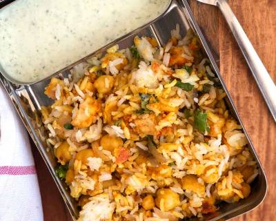 Lunch Box Recipes: Chole Biryani & Curd