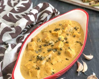 Lehsuni Methi Paneer Recipe - Garlic Methi Paneer Curry