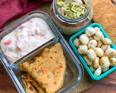 Britannia Nutrichoice Nutri Dabba 8- Semolina Porridge, Paneer Carrot Stuffed Paratha & Roasted Makhana