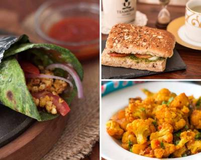 Kids Lunch Box Menu Plan- Mozzarella Basil Sandwiches,Palak Kathi Roll & More