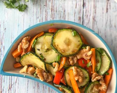 Roasted Walnut Zucchini Carrot Salad in Red Wine Vinaigrette Recipe