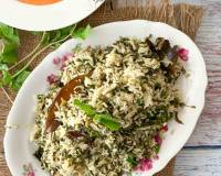 Sarson Saag Pulao Recipe-Spinach Mustard Greens Pulao