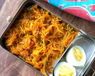 Office & Kids Lunch Box: Vegetable Semiya Upma And Boiled Eggs