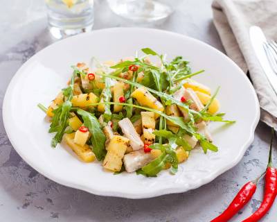 Grilled Pineapple and Chicken Salad Recipe- Tangy Summer Salad 