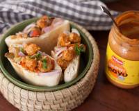 Stuffed Pita Recipe With Tandoori Mayo Chickpeas, Pickled Onions and Vegetables