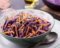 Red Cabbage Carrot, Sprout And Onion Salad Recipe