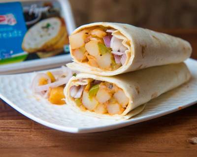 Roasted Potato Wrap/Roll Recipe With Spiced Cheese Spread