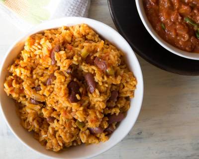 Vegetarian Smoked Mexican Bean Rice Recipe