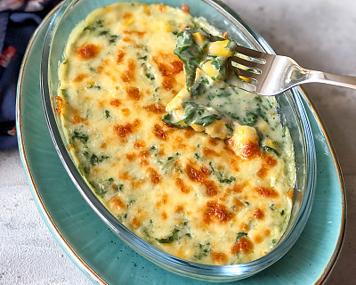 Spinach Corn Au Gratin Recipe 