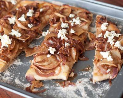 Roasted Apple, Onions and Cheese Focaccia Recipe