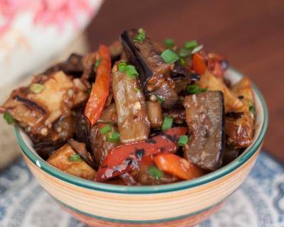 Shandong Spicy Eggplant With Peppers And Potato Recipe (Di San Xian Recipe)