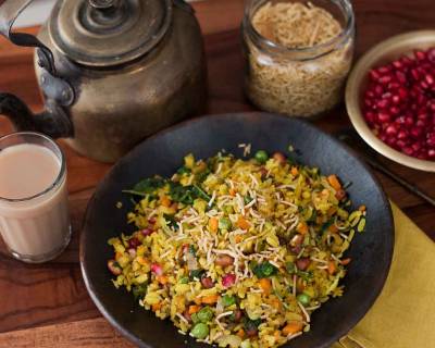 Spicy and Tangy Mixed Vegetable Poha Recipe With Peanuts