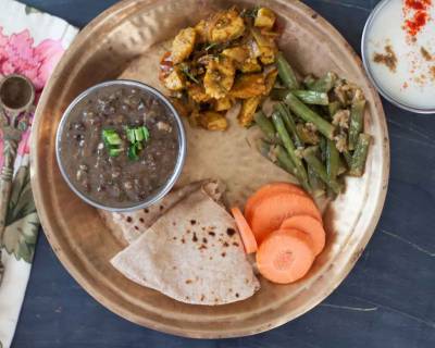 Everyday Meal Plate: Dal Makhani,Kadai Paneer Baby Corn Stir Fry & Tawa Paratha