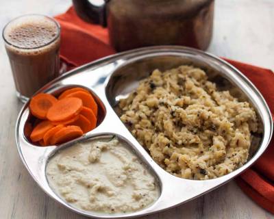 Breakfast Meal Plate : Ven Pongal,Coconut Chutney & Filter Coffee