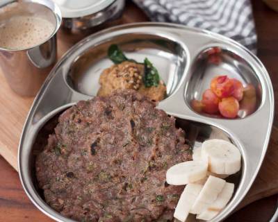 Breakfast Meal Plate: Sindhi Style Doda, Hurali Chutney, Filter Coffee & Fruits