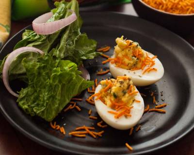 Stuffed Deviled Eggs with Parsley and Mayonnaise Recipe