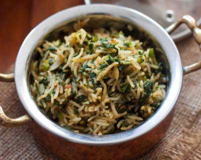 पालक पुलाव रेसिपी - Palak Pulao (Recipe In Hindi)