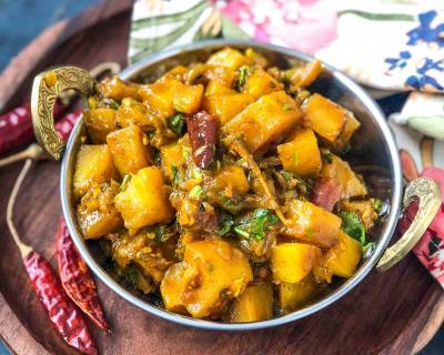Achari Aloo Sabzi Recipe - Potatoes In Spicy Pickle Masala