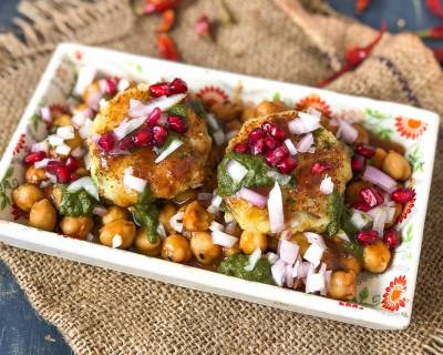 Achari Chole Aloo Tikki Chaat Recipe