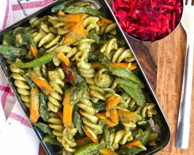 Lunch Box Recipes: Lemongrass Pesto Pasta & Beetroot Salad