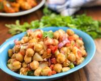 Spicy Chickpeas Aloo Salad Chaat Recipe