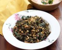Lal Mathachi Bhaji Recipe - Amaranth Leaves Moong Sprouts Sabzi