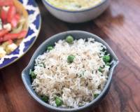 Herbed Buttered Rice Recipe With Green Peas 