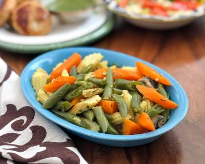 Steamed Vegetables With Chilli Lime Butter Recipe