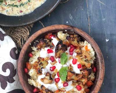 Roasted Cauliflower Salad With Quinoa & Garlic Yogurt Recipe