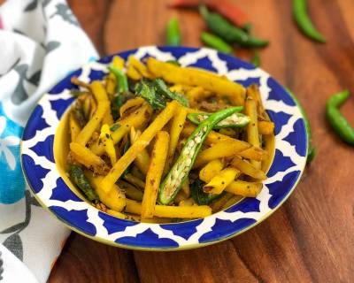 Bihari Shakarkand Bhujiya Recipe - Spicy Sweet Potato Sabzi