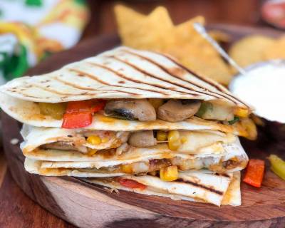 Grilled Quesadillas Recipe With Chilli Mushroom & Corn