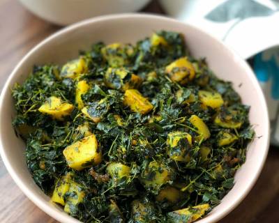 Murunga Keerai Urula Poriyal Recipe - Moringa Aloo Sabzi