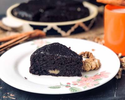 Eggless Chocolate Ragi Cake - Pressure Cooker Cake (Sand/ Salt Oven Method)