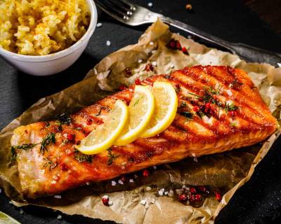 Grilled Tangy Lime Salmon Steak Recipe