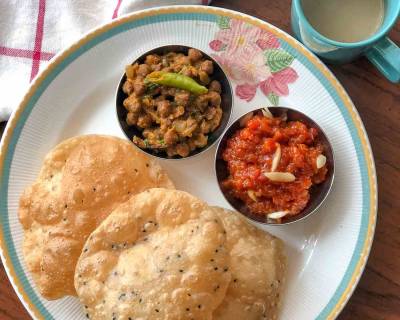 Special Weekend Breakfast: Chole Pindi, Ajwain Puri, Gajar Halwa & Coffee