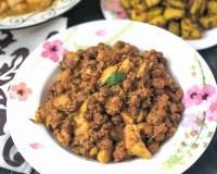 Kodava Mudi Chekke Barthad Recipe - Raw Jackfruit & Black Chickpea Stir Fry