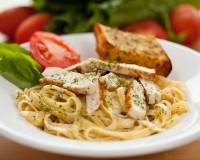 Grilled Chicken Spaghetti Pasta With Herbs 