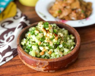 Raw Mango Cucumber Salad Recipe with Roasted Peanuts