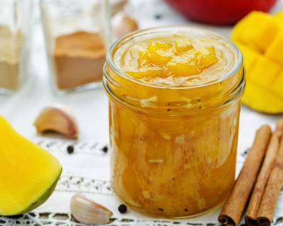 Raw Mango Murabba Recipe - Cinnamon Spiced Mango Jam 