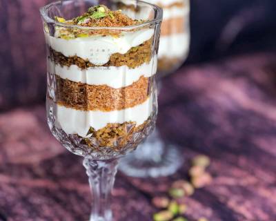 Rose Greek Yogurt Dessert Recipe With Pista & Coconut 