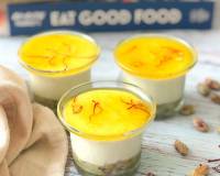 Eggless Saffron Yogurt Mousse Recipe With Cardamom & Nuts