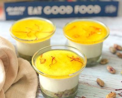 Eggless Saffron Yogurt Mousse Recipe With Cardamom & Nuts