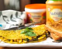 Stuffed Omelette Recipe With Cheesy Garlic Mushroom & Corn